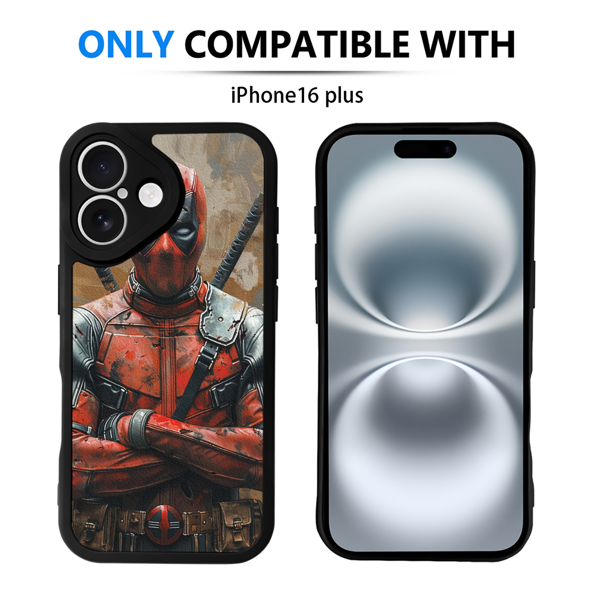（画像用） Deadpool デッドプール 【iPhone 16シリーズ対応】シリコンスマホケース（レザー調） 材質：シリコン